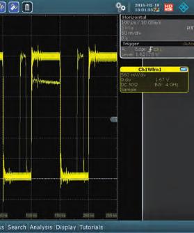 The FFT-based spectrum analyzer is ultrafast, making it ideal for capturing sporadic disturbance signals.