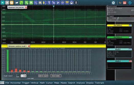 The oscilloscope then configures itself automatically and delivers quick results.