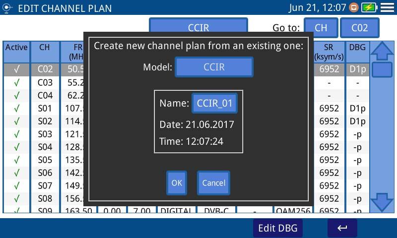 Remove channel to DBG: Press on arrows or on the box to select one channel and then press on REMOVE to remove from DBG.