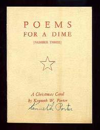 X XXXXXXXXXXXXXXXXXXXXXXXXXXXXXXXX (Anthology) PORTER, Kenneth W., Kenneth Patchen, and others. Poems for a Dime [Number Three]: A Christmas Carol by Kenneth W. Porter.