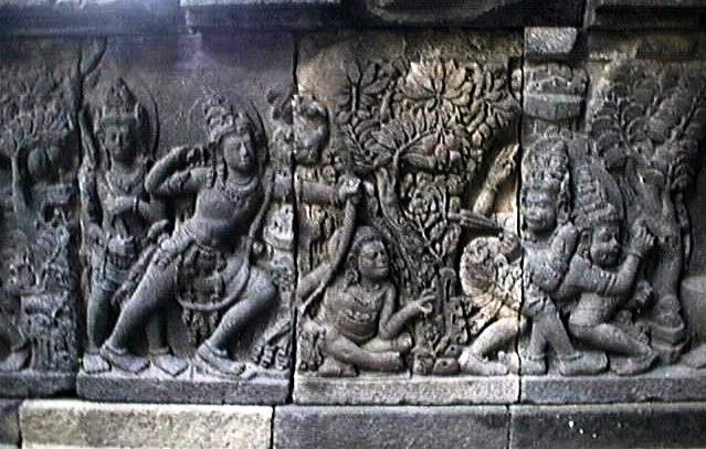 Soeprapto Soedjono, Ramayana Relief of Prambanan Temple rooted on the concept of spiritual merit which was deep-rooted in Hindus faith of karma, which also states that deeds performed in a present