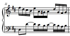 Fig. 7 Sarabande from French Suite No. 3 in B Minor, BWV 814, measure 11 - original notation Fig. 8 Sarabande from French Suite No.