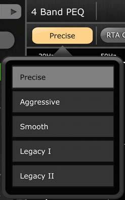 7 PEQ COPY/PASTE Parametric EQ parameter settings can be copied and pasted from one PEQ to another. Press the [COPY] button to capture the parameter settings of the current PEQ.
