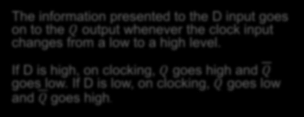 the clock input changes from a low to a high level.