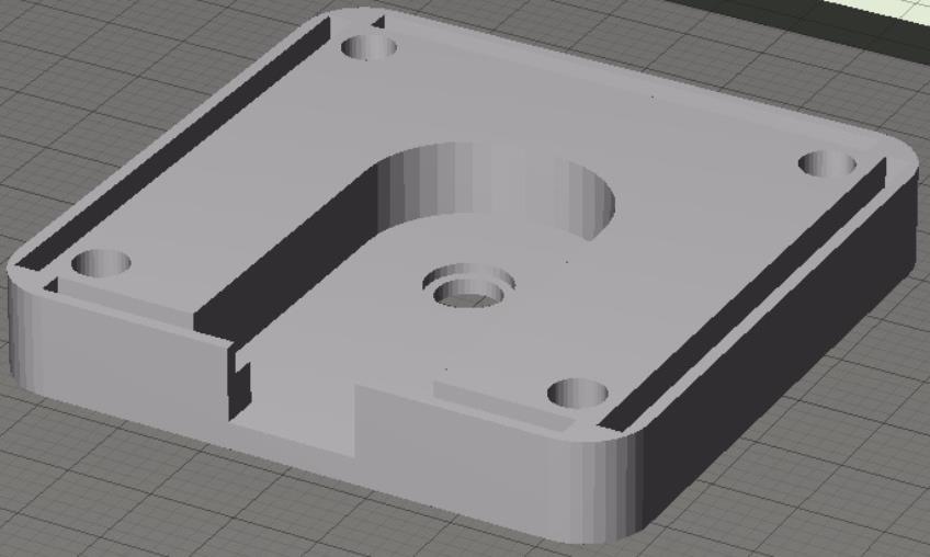 Figure 18. Solid Works Design for encoder mount with recessed space for encoder.