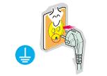 Do not pull the plug out by the wire nor touch the plug with wet hands.