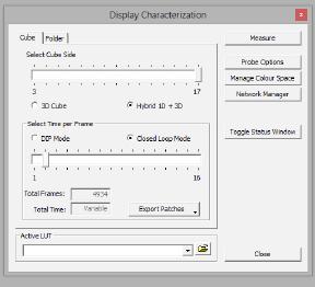 6. Go to the Display Characterization tab within LightSpace and select your desired profile cube size. Larger profiles typically produce better results, but take longer to perform.