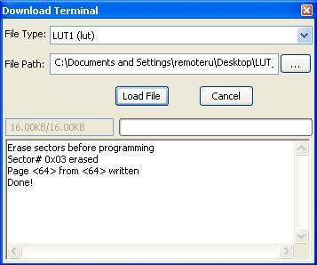 4b LUT download terminal