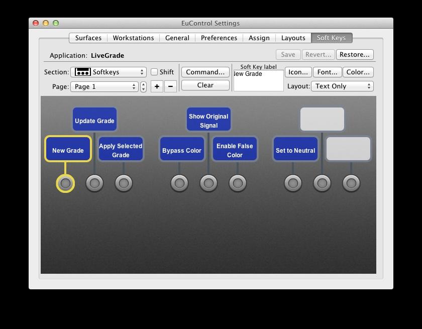 Grading Panel Support 8. Close the command window 9. Once you re done, click the Save button EUControl LiveGrade Commands Preferences for your Avid Artist Color 1.