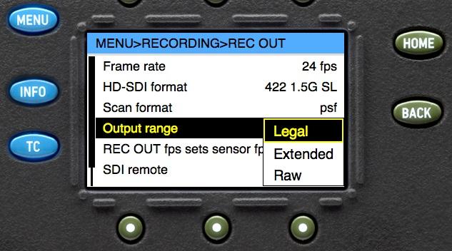 HD-SDI Device Management figure 2: SDI setup for Legal/Extended settings The orange Legal or Extended labels indicate that cameras and monitors can be configured with different settings for HD-SDI