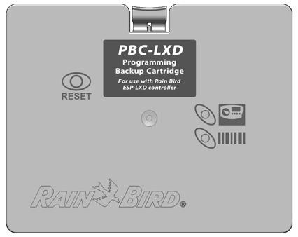 Programming ackup artridge (P-LXD) The optional P allows you to manage multiple ackups of irrigation programming.
