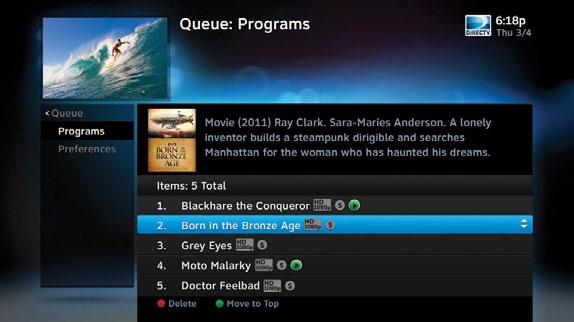 All In Theaters titles are stored in your Queue. To access the Queue press MENU, select Recordings, then Manage Recordings and then select Queue.