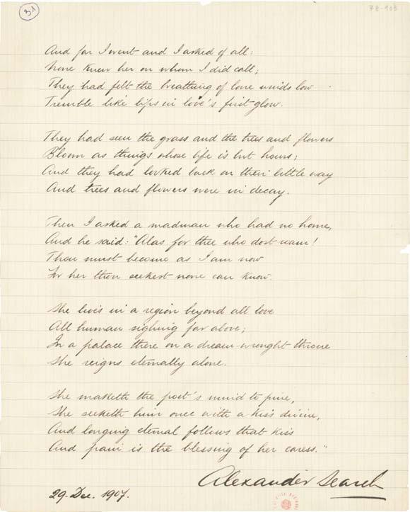 1907 (on 103 r ); on the upper left corner of 102 r, there are two inscriptions: F[inal] I[image], a collection of poems planned