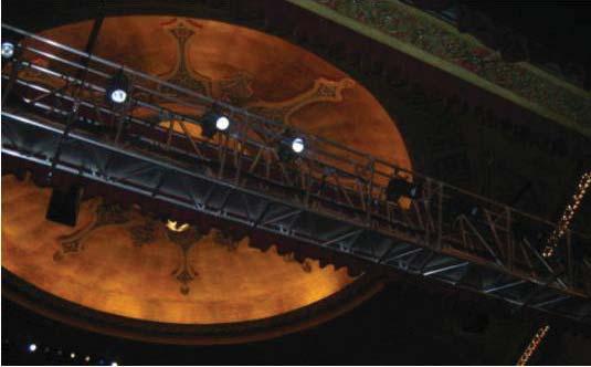 Meeting the require-ments of touring shows in a historical venue is often a challenge and the box truss that was acting as the orchestra lighting bar for the theatre pre-sented its own safety issues