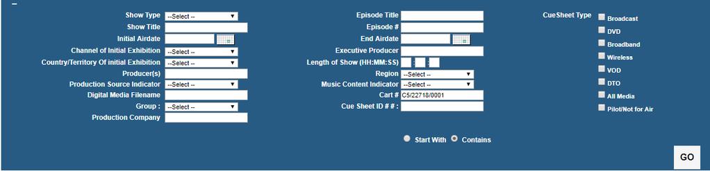 Reporting Cue Sheets on Viacom s Q system: PLEASE NOTE: MUSIC CUE SHEETS ON Q AND MUSIC RIGHTS PAGES ON PCIS MUST BE SUBMITTED AT THE SAME TIME OTHERWISE