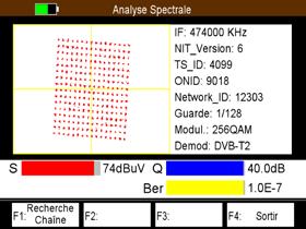 3.4 Spectrum Main Menu-> Terrestrial ->Spectrum In this menu, you can know the strength of all transponders.