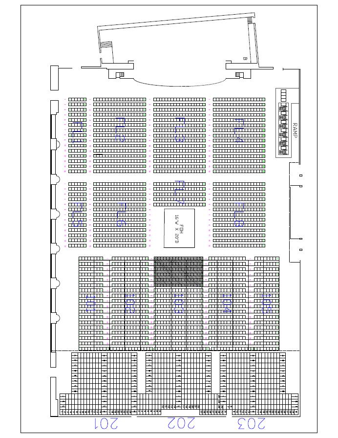 Standard Theater Set Floor 1,488 cap Section 101 105 (Bleachers)
