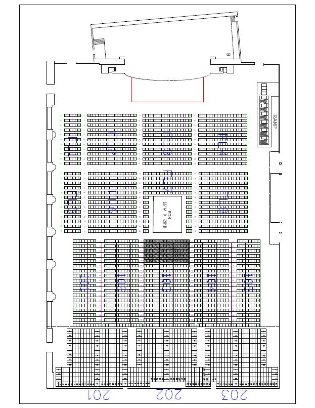 Standard Theater Set With 12 Stage Extension Floor 1,328 Section 101 105