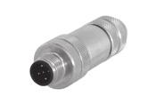 B-8151-0/9 5 M1 x 1 ø 0 Male connector with external thread Bus out, straight, IP67 metal / plastic A coded, screw connections, for cable ø 6.