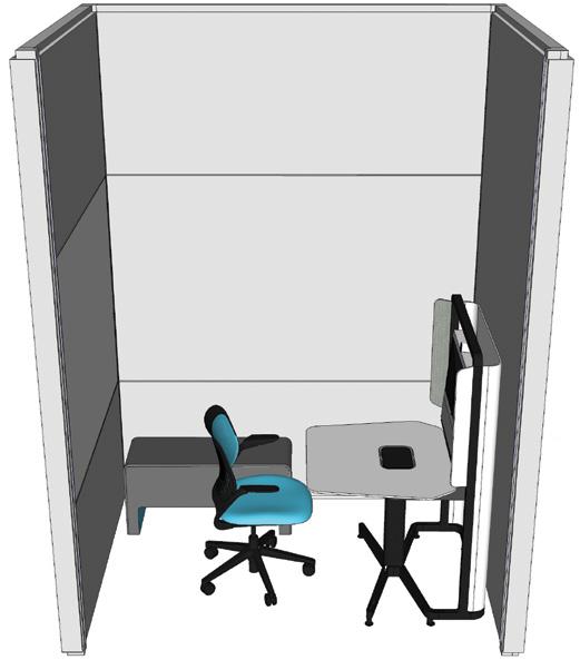 Individual Videoconferencing Spaces SPACE TECHNOLOGY PEOPLE Locate individual videoconferencing solutions in enclosed rooms for acoustic and visual privacy.