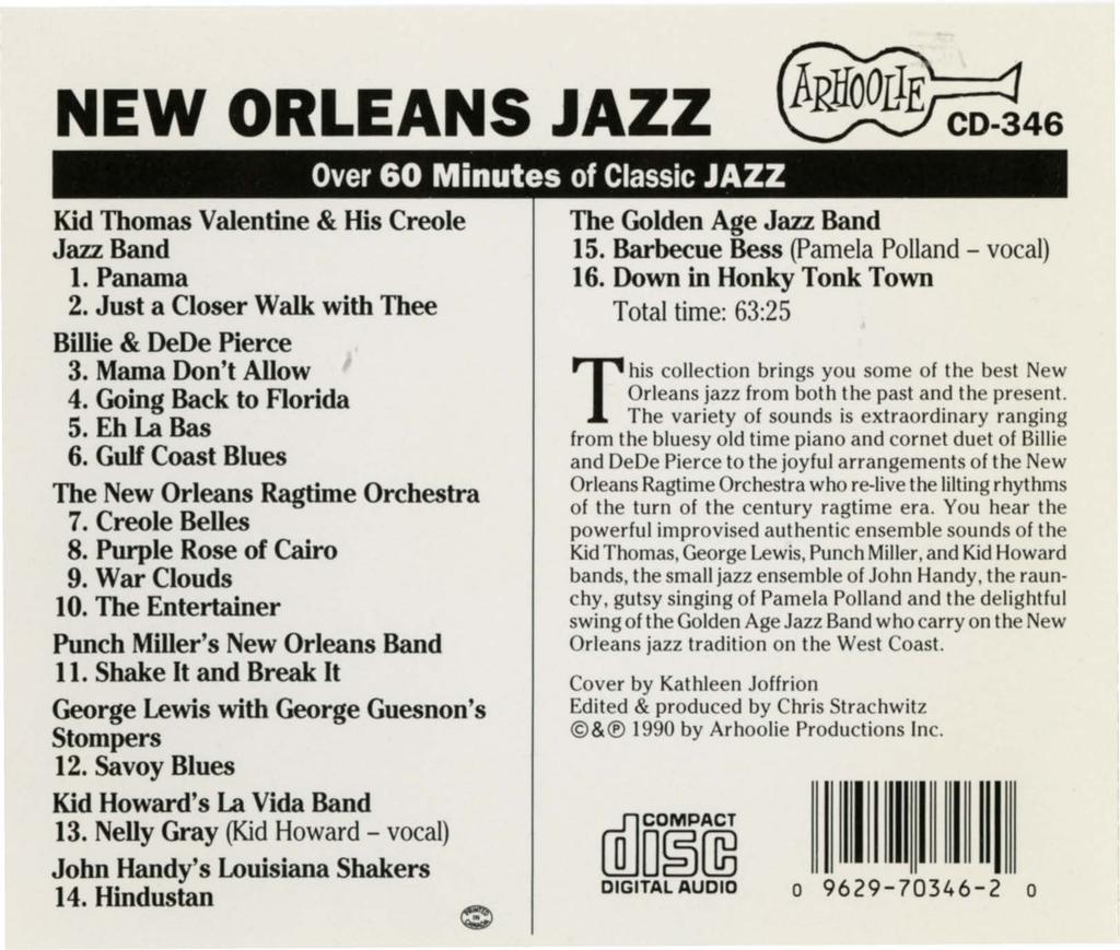 NEW ORLEANS JAZZ Ove 6 Minutes of Classic JAZZ Kid Thomas Valentine & His Ceole Jazz Band 1. Panama 2. Just a Close Walk with Thee Billie & DeDe Piece 3. Mama Don't Allow 4. Going Back to Floida 5.
