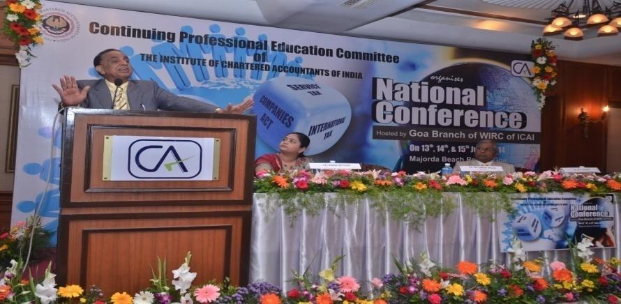 CA. Dr. Girish Ahuja, Faculty, addressing the participants at the National Residential Conference held between 13 th - 15 th at Majorda Beach Resort, Majorda- Goa.