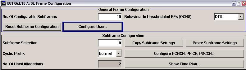 In the Frame Configuration screen (Fig. 35), click Configure User.