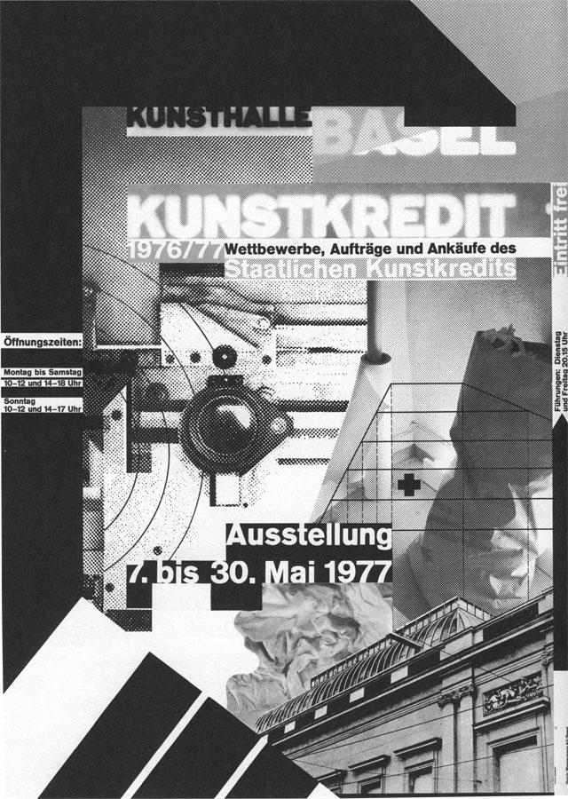 Wolfgang Weingart Kunstkredit 1977 Made of pieces of film layered to a film base,then transferred to a litho printing plate.