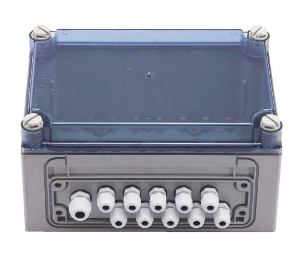 1 A 06530013 250 180 JUNCTION BOX WITH TRANSFORMER FOR SOAP DISPENSERS Connection point of up to 10 Soap Dispensers or 10 ring illuminated products. Includes a 12VDC 4.