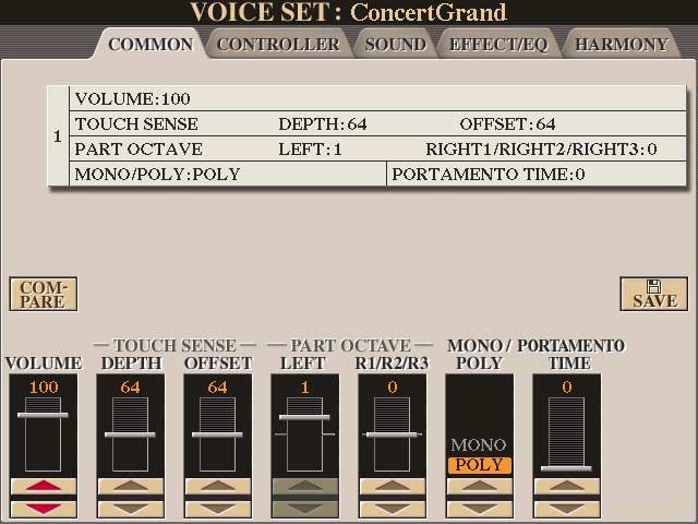 Editing Voices (Voice Set) The Tyros3 has a Voice Set feature that allows you to create your own Voices by editing some parameters of the existing Voices.