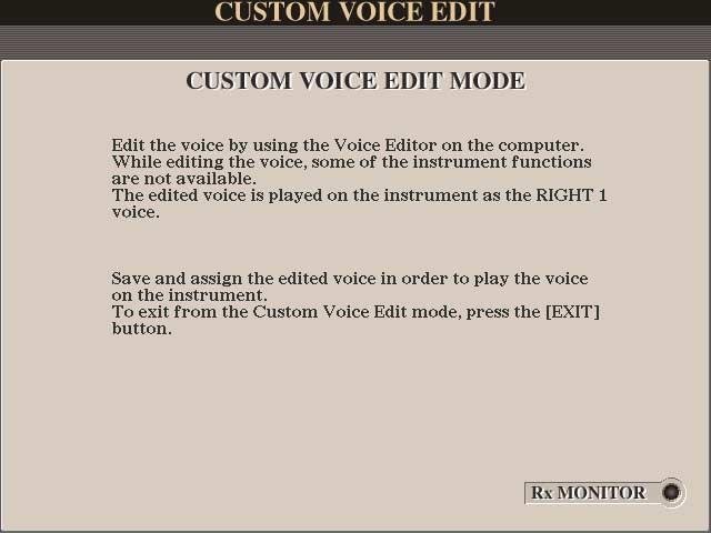 Editing a Custom Voice on your computer Voice Editor Once you ve created a Custom Voice (including Custom Drum Voice) with the Voice Creator features, you can transfer that Voice to a computer and