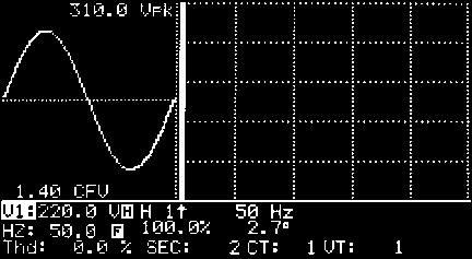 a. Setup the analyzer for measurement of any power system (3P4W, 3P3W, 1P2W, or 1P3W). To view the harmonic analysis of voltage or current, press the bu