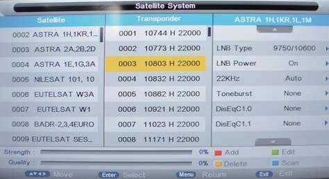 OSD Menu OSD Menu Satellite System Press button to select the TV Conection, and set it on Satellite.