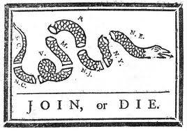 Political Cartoons and Cartoonists in American History! Benjamin Franklin s Join or Die! First political cartoon in America!