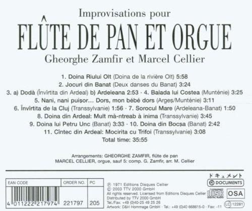 Gheorghe Zamfir - pan-flute, Marcel Cellier - organ