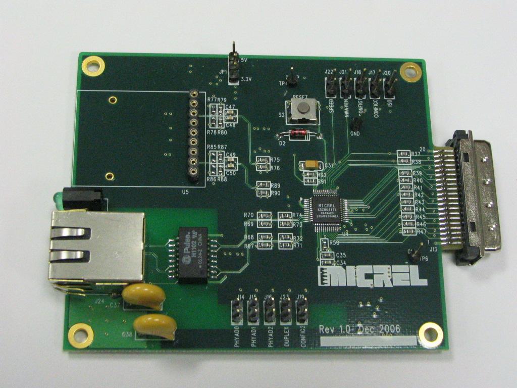4.0 Hardware Description The KSZ8041TL/FTL-EVAL (Figure 1) comes in a compact form factor and plugs directly into industry standard test equipment such as Spirent SmartBits, or other boards with