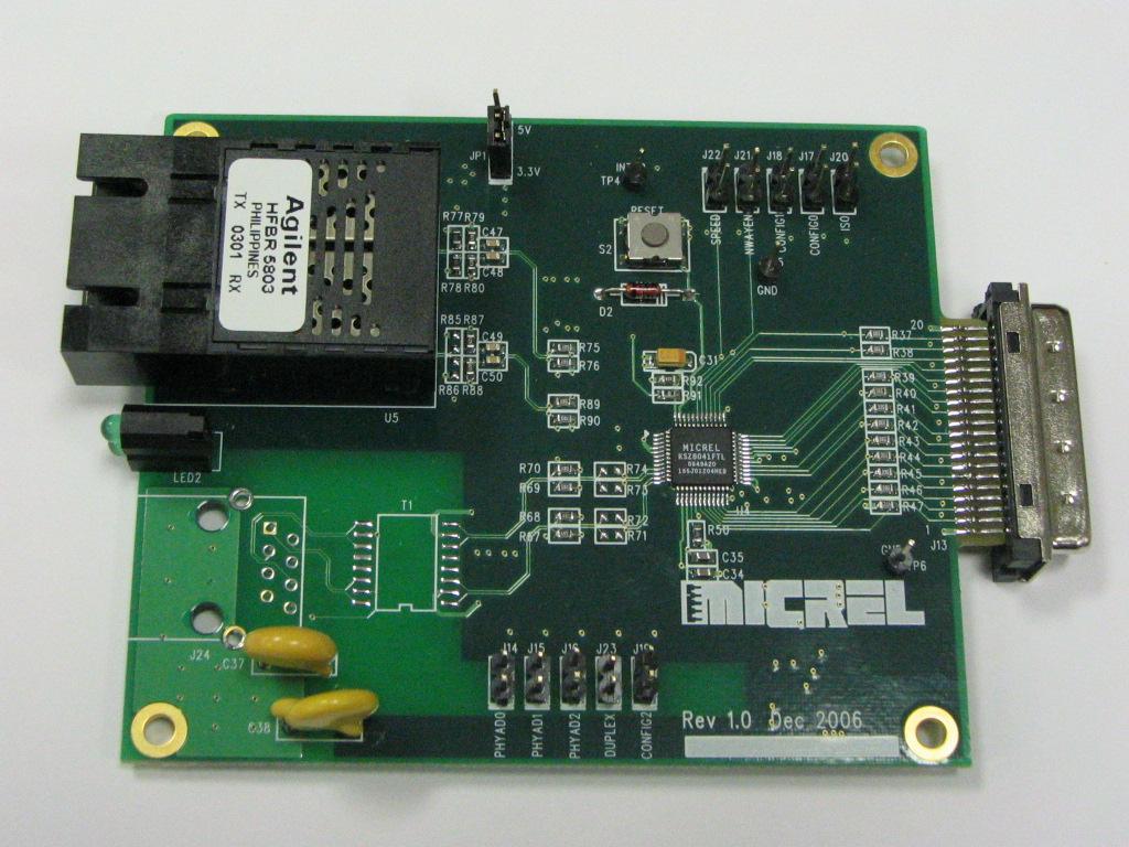 Figure 2. KSZ8041TL/FTL Evaluation Board (fiber mode) 4.