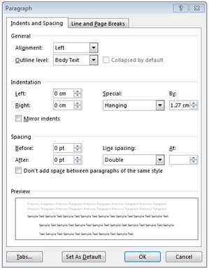 Use these paragraph settings to format your References correctly. Windows: Mac: (Windows) 3.4 Extra rules 1. Do not right justify your essay or hyphenate words at the ends of lines e.g., hamm -ering 2.