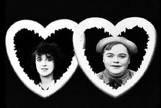 sequence introducing the love triangle of Fatty, Mabel, and jealous rival Al St. John framed by giant hearts, to the climactic image of the lovebirds house improbably floating at sea.