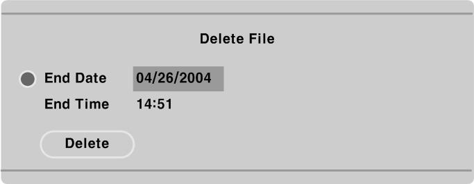 4.3.3. Delete data To delete a specific file range from the current recording HDD. This menu does not affect backup disk.