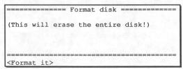 170 7.8 Formatting a disk This function is used to format a new disk or to completely erase an existing disk. ALL DISKS MUST BE FORMATTED BEFORE THEY CAN BE USED IN THE MPC60!