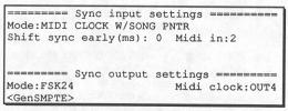 Section 8: Syncing to tape and other devices 193 3.Set the MODE field (Sync input section) to MIDI CLOCK W/SONG POINTER if you want to receive midi clock and song pointer messages.