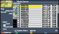 For the operations to access another TV, select the name of another TV from the displayed media server list. To display / hide information of the highlighted media server 4.
