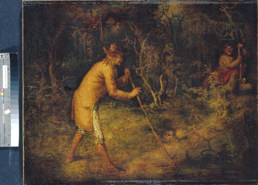 The Devil and Tom Walker (1856), John Quidor. Oil on canvas, 68.8 cm 86.6 cm. The Cleveland Museum of Art, Mr. and Mrs. William H. Marlatt Fund, 1967.18. Analyze Visuals This Quidor painting illustrates the first meeting between Tom and the devil.