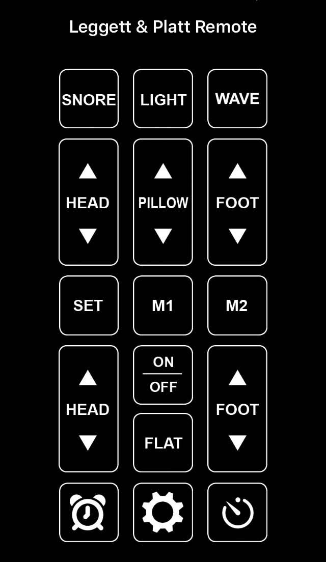 ULTRA SERIES APP FUNCTIONALITY (ios Devices) home screen 1. Snore Touch and hold to raise head to the pre-programmed position. Head will automatically lower to flat after 15 minutes.