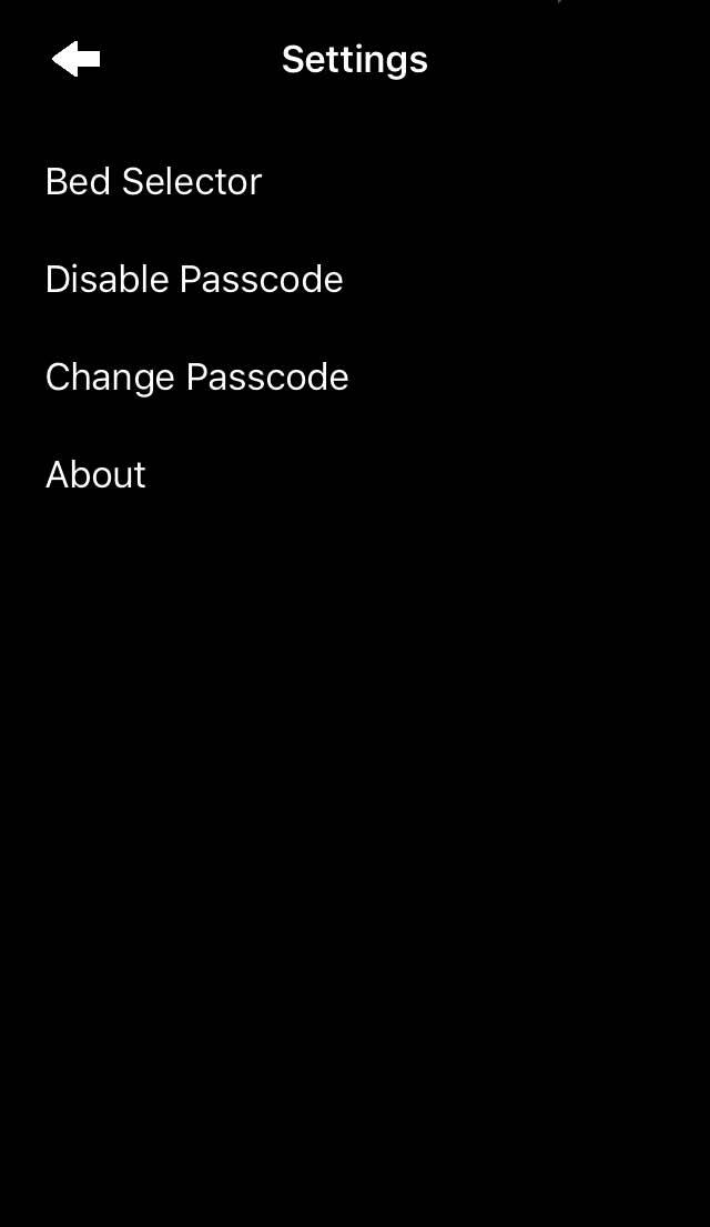 ULTRA SERIES APP FUNCTIONALITY (ios Devices) settings screen