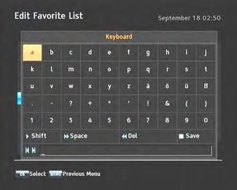6.2 How to use on-screen keyboard 43 6.2 How to use on-screen keyboard You can move the highlight key horizontally with the and buttons and vertically with the and buttons.