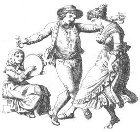 Dancing the tarantella alone was said to be unlucky, and thus it was always a couples dance, involving either a man and a woman, or two women.