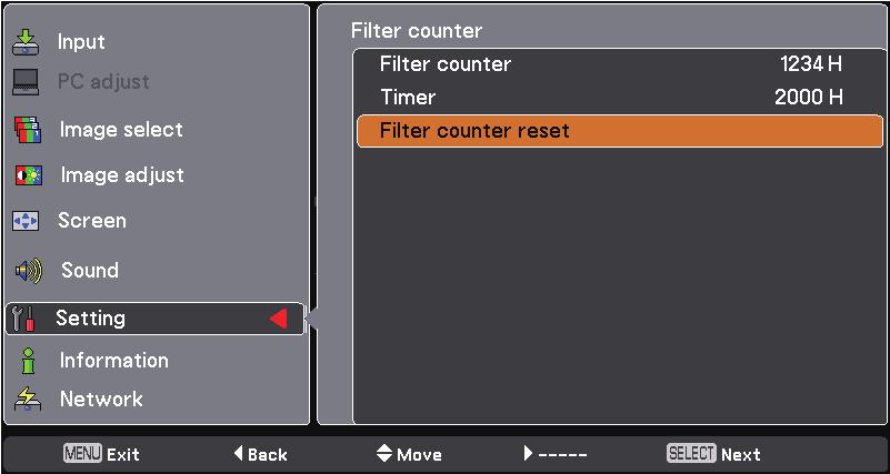 If a Filter warning icon appears on the screen, replace the Filter immediately. Replace the filter by following the steps below.