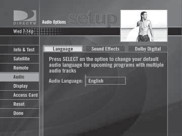 DIRECTV Plus - User Guide Reset From here you can reset the receiver, reset to factory defaults, or reset everything.